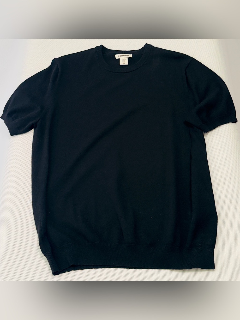 Thom Aaron Black Short-Sleeve Knit Sweater